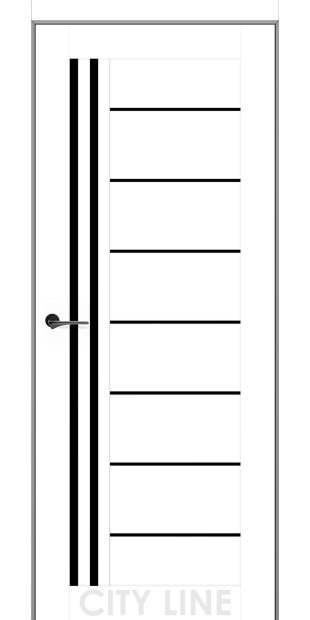 Межкомнатные двери CityLine Express OPTIMA korfad-express-optima-bilii-diamant-oscar-collection-s-cernym-steklom
